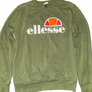 Army Green ellesse Crew Neck Sweater